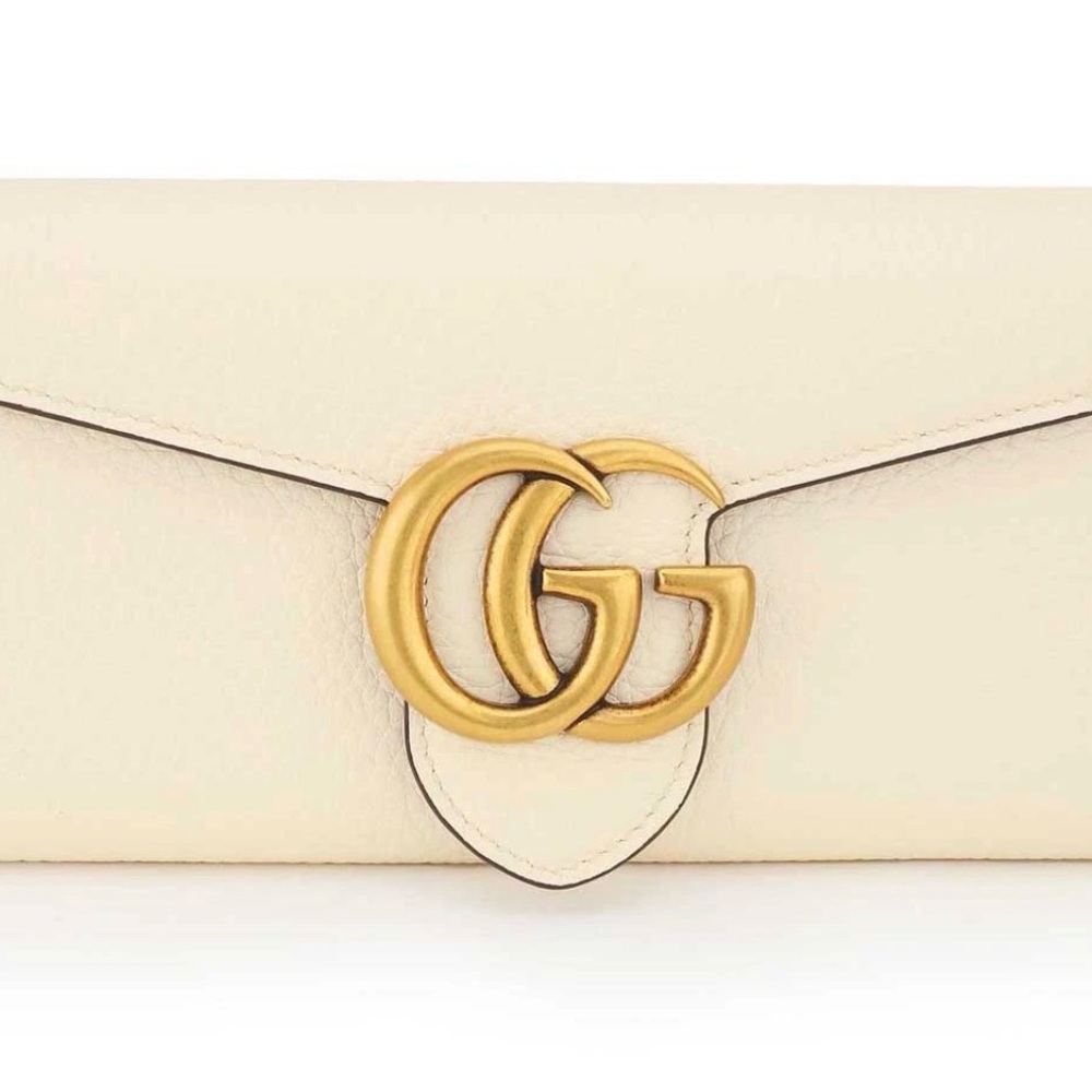 Gucci Ivory Leather Clutch with Gold GG Logo 779776 A7M0T 9522 model❌❌SOLD LOCAL - Picture 5 of 11